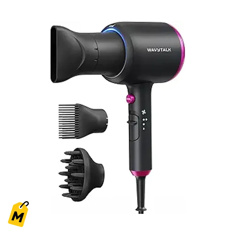 Secador Wavytalk Ionico Con Difusor | Secado Rapido 1875W y Brillo Sano