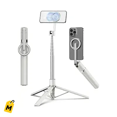TONEOF Tripode Selfie Stick Magnetico 172cm para iPhone y Android con Control Recargable
