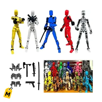 Set 5 Figuras Robot Titan 13 Articuladas 3D - Accion y Decoracion
