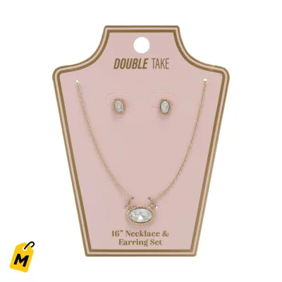 Set Collar y Aretes Redondos 16in. El toque jevi pa tu pinta!