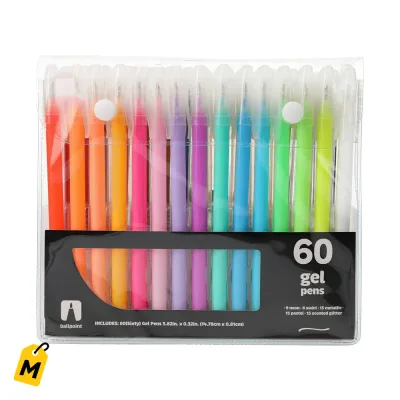 Set de 60 Lapiceros de Gel Pa Escribir y Dibujar Suavecito