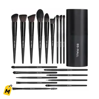 Set de Brochas BS-MALL 18 Pz Sinteticas Premium con Estuche Negro