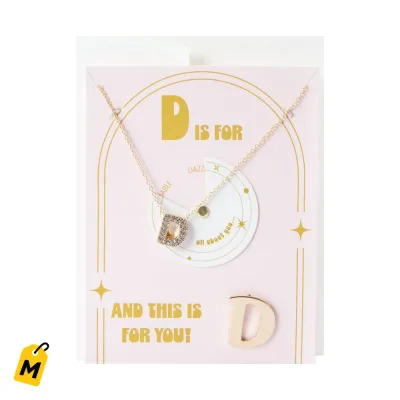 Set de Collar y Pin de Letra Pa Que Brilles Con Tu Estilo