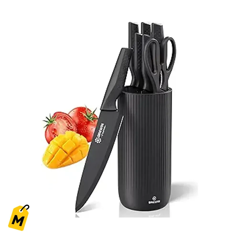 Set de Cuchillos Brewin pa tu Cocina - Bloque Universal y Facil de Limpiar