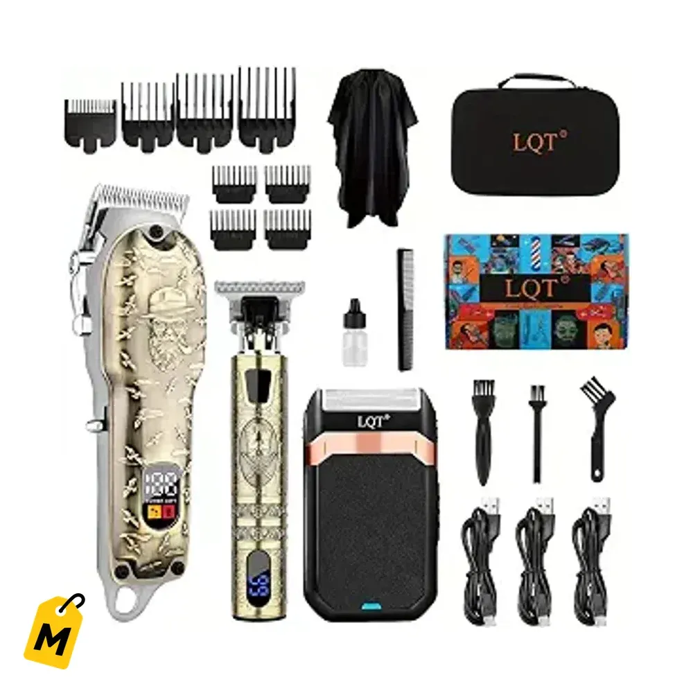 Set Maquina Cortar Pelo Profesional Inalambrica LED para Hombre - Regalo Ideal