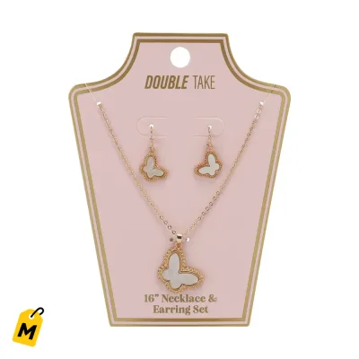 Set Mariposa Collar y Aretes Pa Brillar 16in