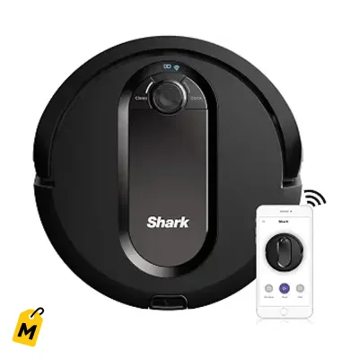Shark IQ RV1001 Aspiradora Robot Wi-Fi Mapeo Inteligente Negro (Sin Base Auto Vaciado)