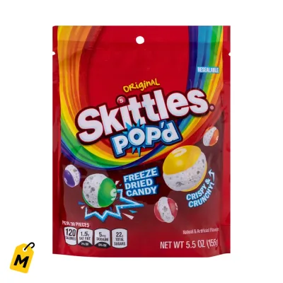 Skittles Popd Deshidratados: El Crunch Frutal que te Encanta 5.5oz