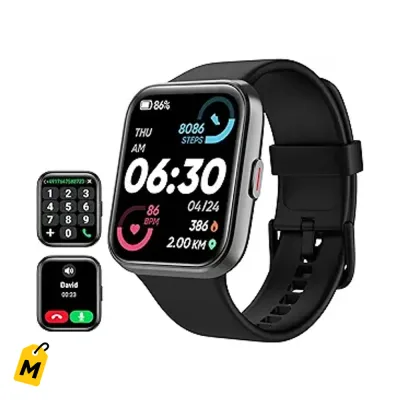 Smart Watch Tensky con Alexa, llamadas, 120+ deportes y monitor de salud