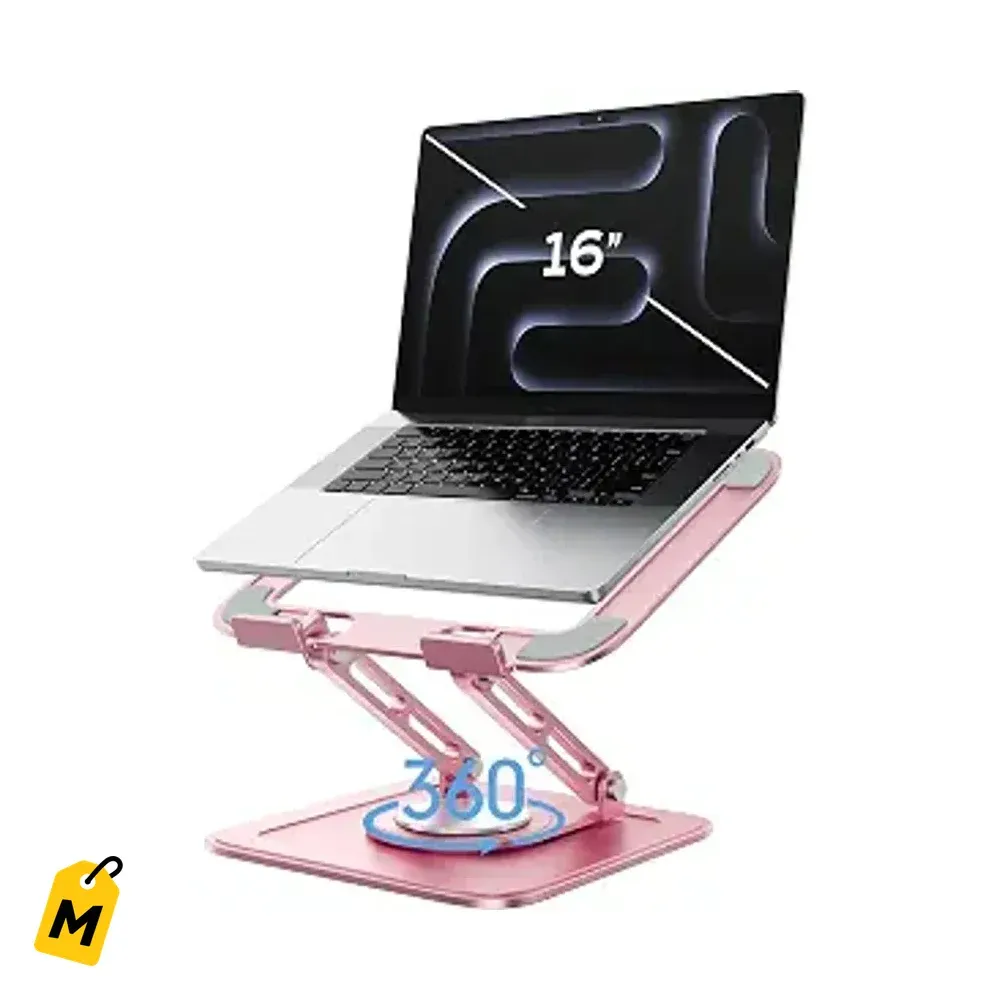 Soporte LOXP pa Laptop Ajustable Rosado, Base 360 y Plegable (10-16 pulg)