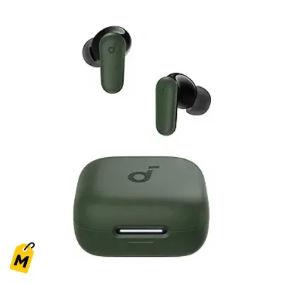 Soundcore P30i Anker: Auriculares con Cancelacion de Ruido, Bajo Duro y Base 2 en 1. Manos