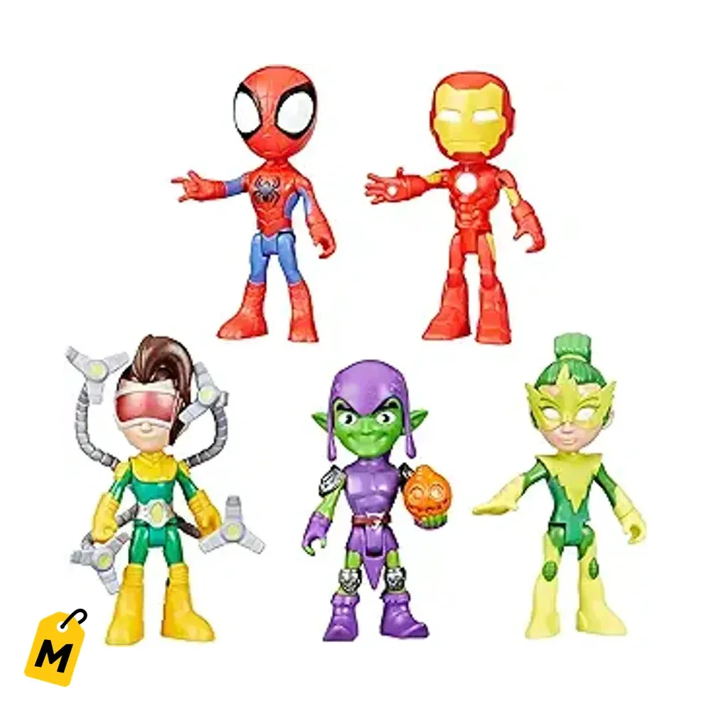 Spidey y sus Amigos Hasbro Marvel Pack Amigos y Enemigos 5 Figuras de Accion Ninos 3+