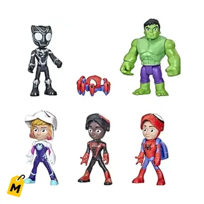 Spidey y Sus Amigos Jevi: Pack Heroe Sorpresa con Mascara Magica, Figuras 4 Pulgadas, Nino