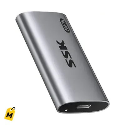 SSD Portatil SSK 256GB Ultra Rapido USB-C y USB-A Guarda to tus archivos
