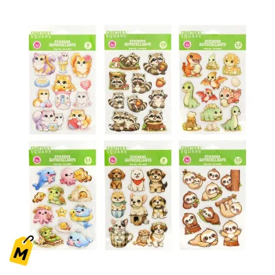 Stickers de Animales Chulisimos Crafters Square - Variedad de Disenos