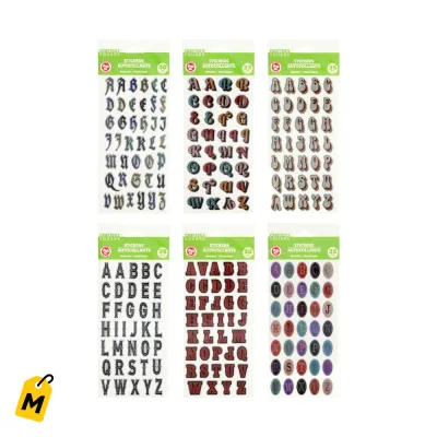 Stickers Letras 3D Metalicas para Proyectos Creativos Mercablo
