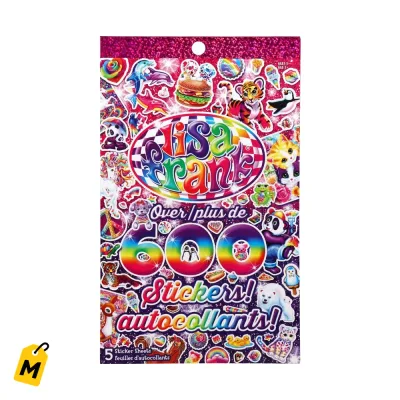 Stickers Lisa Frank a Colores - Paquete de 5 Pliegos