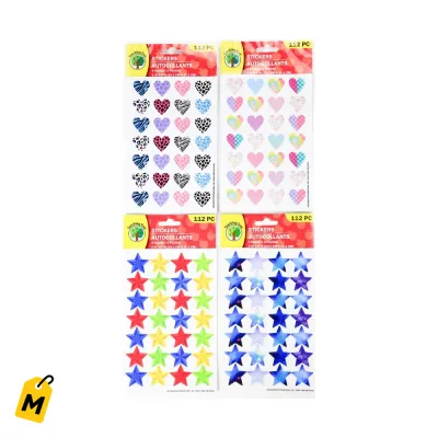 Stickers para Ninos 4 Pliegos Disenos Variados 112 Pzas