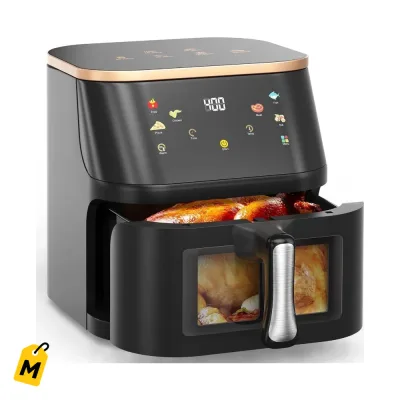 Suodoka Freidora de Aire 8QT 450F Cocina Facil Ventana y Panel Tactil Negro