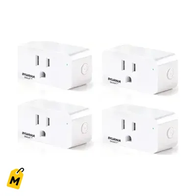 Sylvania Smart Plug Wifi Control Voz Alexa y Google Home Temporizador 4 Pack