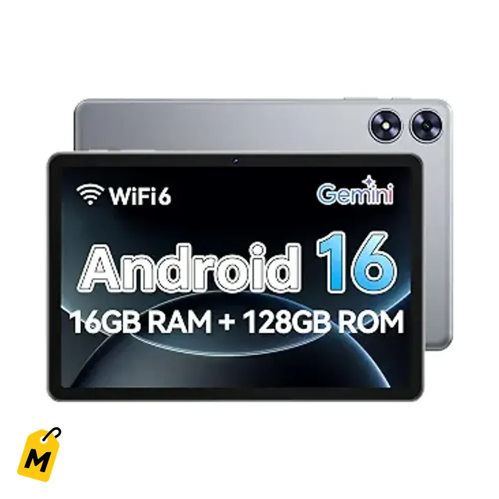Tablet 10 Pulgadas Android 16 Gris | Rendimiento Brutal, 16GB RAM, WiFi 6