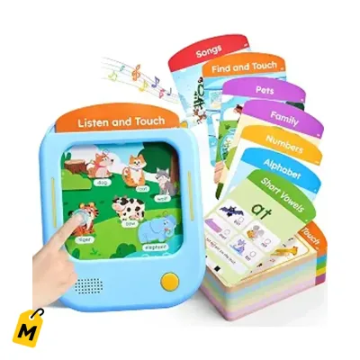 Tablet Educativa JoyCat para Ninos - Aprende a Leer sin Pantalla - 156 Tarjetas Parlantes