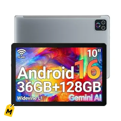 Tablet URAO 10.1 Android 16 Rapidita 36GB RAM 128GB ROM Wi-Fi 6 Bateria 6000mAh