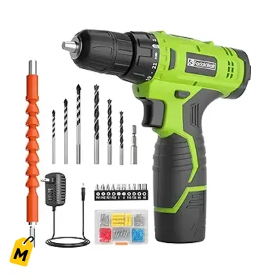 Taladro Inalambrico FADAKWALT 12V con Bateria y Cargador - Paquete Completo Verde