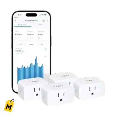 Tapo Smart Plug Mini P110M (4-Pack) - Matter, Alexa, Google Home, Monitoreo Energia
