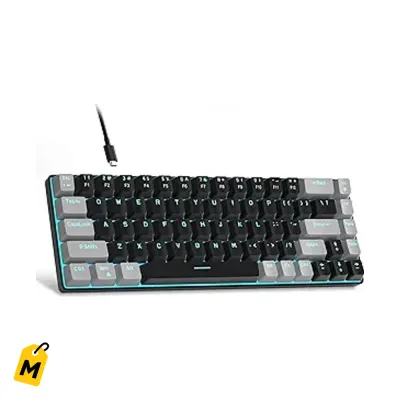 Teclado Gamer MageGee MK-Box Mecanico Compacto 68 Teclas LED Switch Rojo pa PC y Laptop