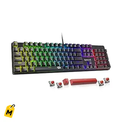 Teclado Gamer Redragon K671 Mecanico Switches Rojos Intercambiables Luces PC Mac