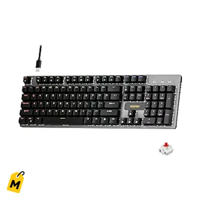 Teclado Gaming Newmen GM325Pro Mecanico Switches Rojos Luz LED Panel Metalico