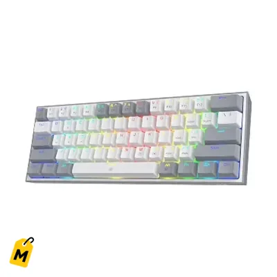 Teclado Gaming Redragon K617 Fizz 60% Cable RGB 61 Teclas Hot-Swap Mecanico Compacto