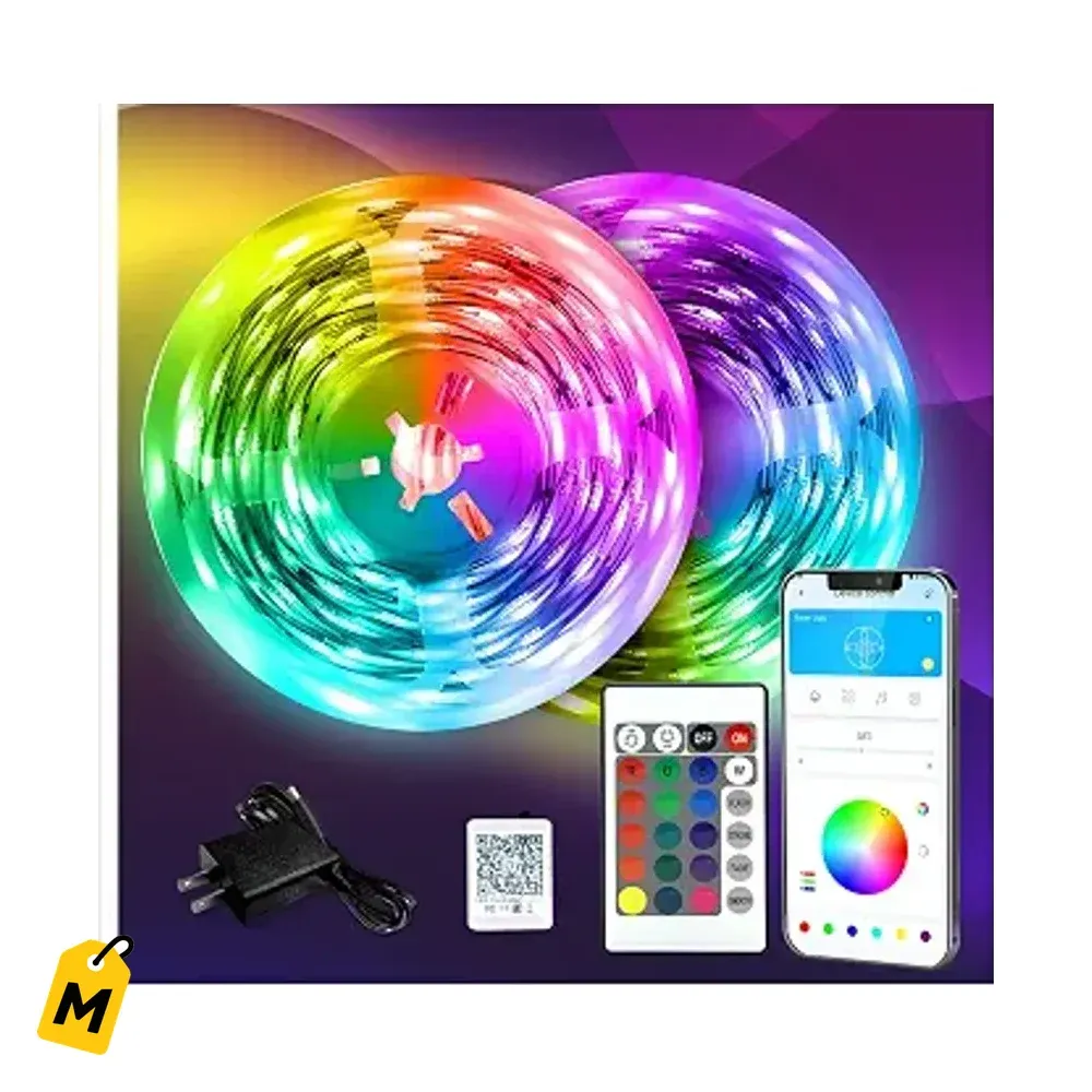 Tiras LED DAYBETTER 130ft RGB pa Cuarto y Fiestas Con Control y App