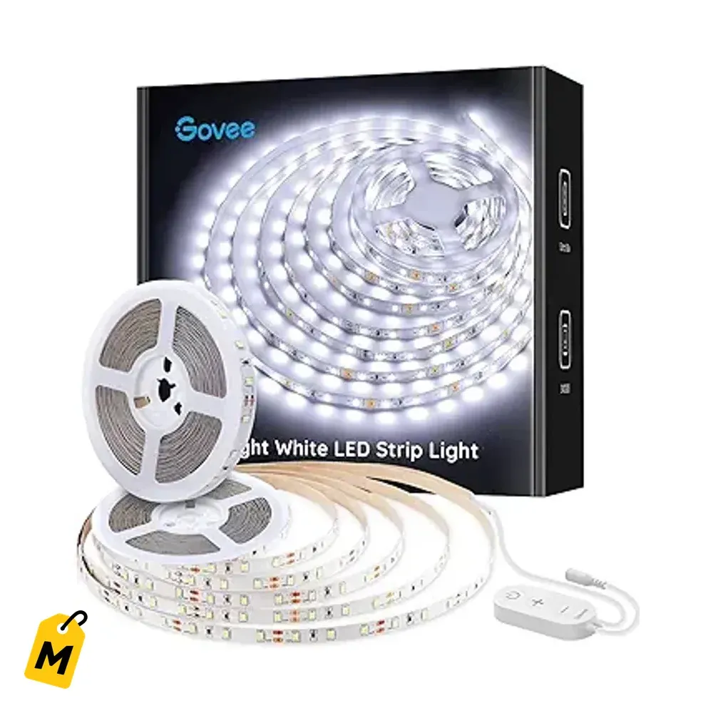 Tiras LED Govee Blancas 32.8ft, 6500K, Dimmable, Luz Dia, 600 LEDs
