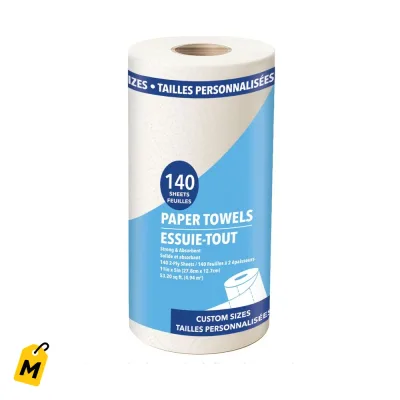 Toallas de Papel Tamano Personal 140 Hojas x 4 Rollos