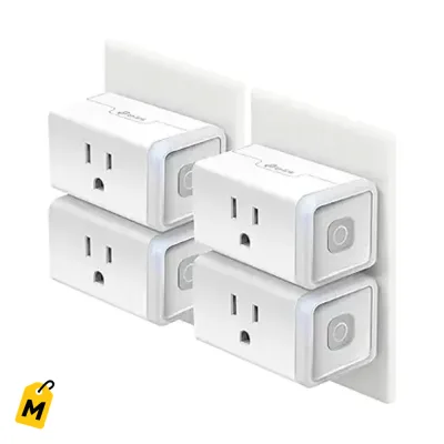 Toma Inteligente Wi-Fi Kasa HS103P4 para Alexa y Google Home Control Remoto 4 Unidades Bla