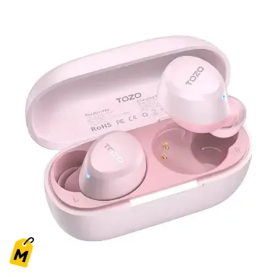 TOZO A1 Audifonos Inalambricos Bluetooth 5.3 Ligeros IPX5 Sonido Premium Oro Rosa