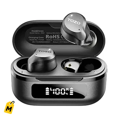 TOZO NC9 Audifonos Inalambricos Cancelacion Ruido Bajo Profundo Llamadas Claras