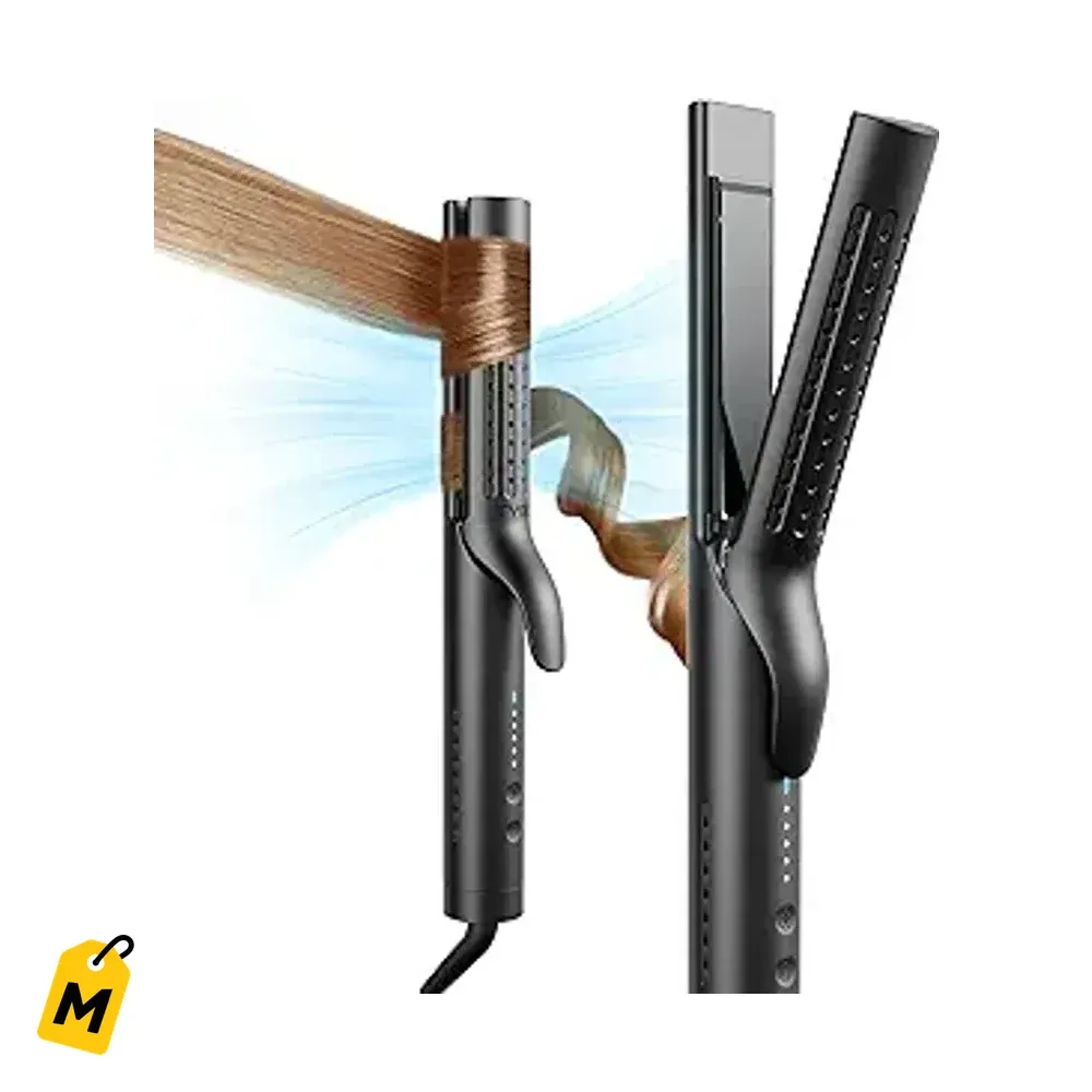 TYMO Airflow 2.0 Plancha y Rizador 2 en 1 - Pelo Liso o Rizo, Sin Frizz