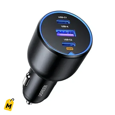UGREEN 130W Cargador USB C Pa Carro - Carga Rapida iPhone Galaxy iPad MacBook y Mas