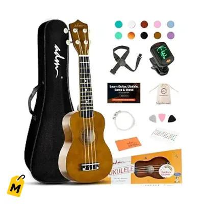 Ukelele ADM Kit Completo Pa Principiantes - Madera Hawaiana 21 Pulgadas