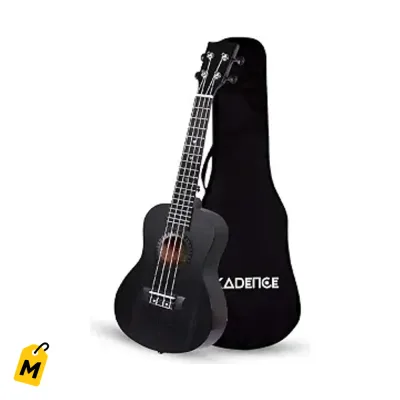 Ukelele Kadence Concierto 23" Negro Sapele | El mas jevi pa empezar | Con bulto y curso