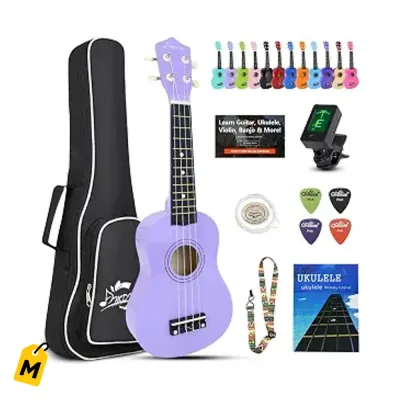Ukelele Soprano 21 Pulgadas Morado Kit Completo Pa Principiantes Mercablo