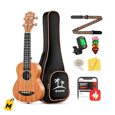 Ukelele Soprano Donner Caoba 21 Pulgadas Kit Principiante Clases Online