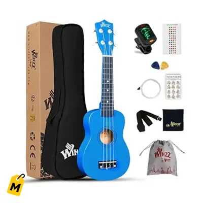 Ukelele Winzz Soprano Kit Principiantes Azul Oscuro - Pa Tocar Ya!