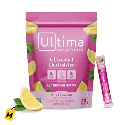 Ultima Electrolitos Limonada Rosa 20 Sobres | Pa Mantenerte Activo Sin Azucar