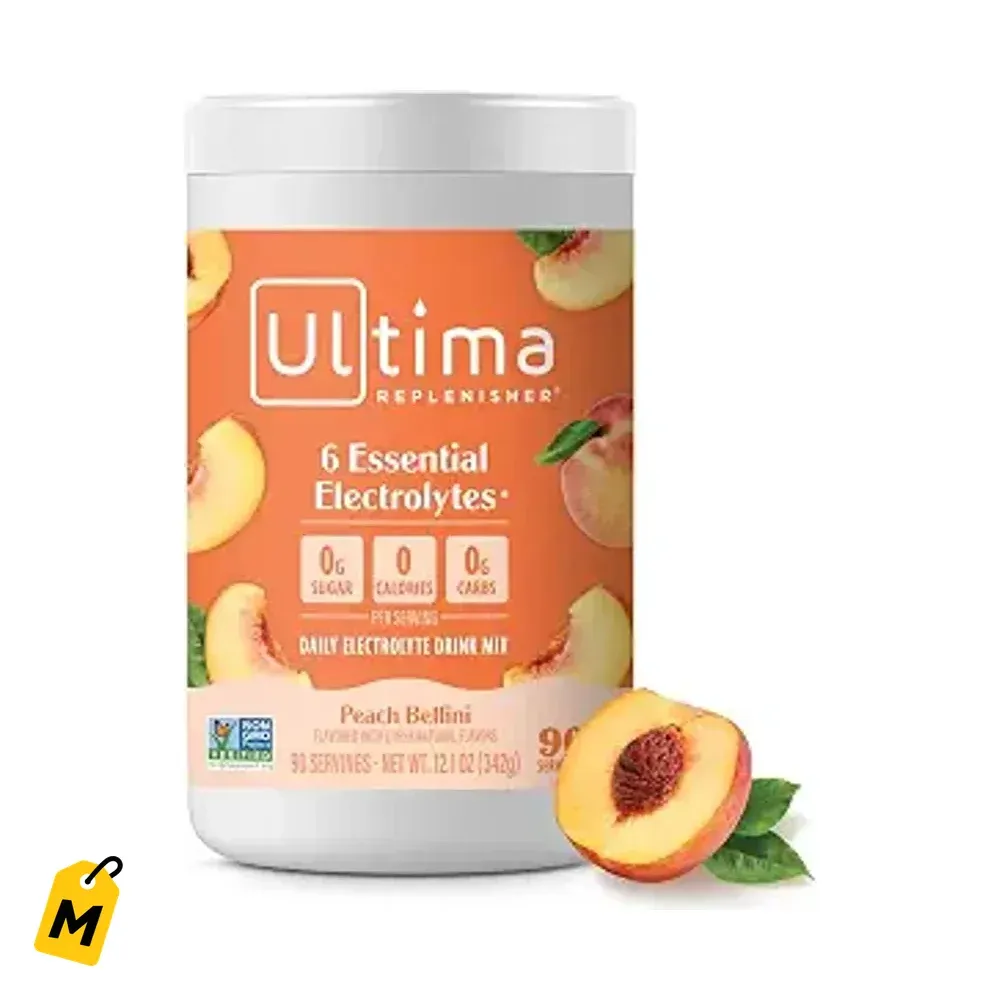 Ultima Replenisher Polvo Electrolitos Peach Bellini 90 Serv Sin Azucar