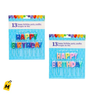 Velas de Cumpleanos Letras Happy Birthday, Paquete de 4 Cajas
