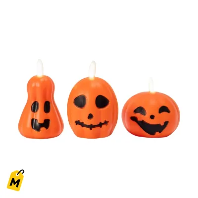 Velas LED Calabaza Halloween Pack de 3